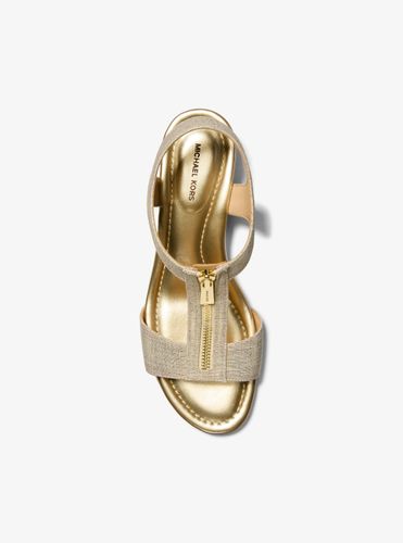MK Sandale Berkley en lin métallisé à semelle compensée - Michael Kors - MICHAEL Michael Kors - Modalova