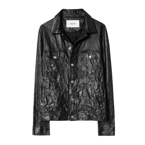 Blouson Base Cuir Froissé Noir - Taille L - Zadig & Voltaire - Modalova