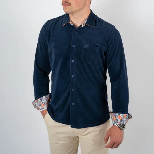 Chemise bleu marine en tissu éponge - BLACKS LEGEND - Modalova
