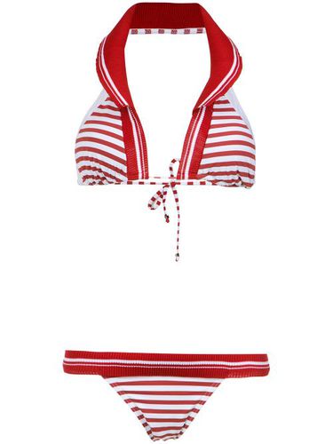 Printed halterneck bikini set - Amir Slama - Modalova