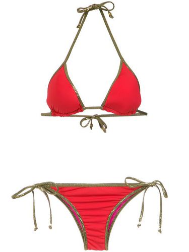 Gold-tone trimming bikini set - Amir Slama - Modalova