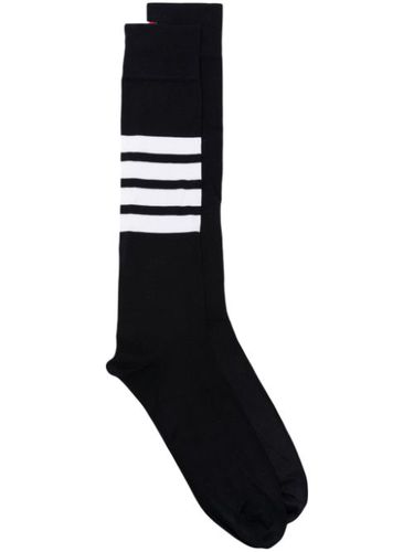 Over The Calf Socks With White 4-Bar Stripe In Lightweight Cotton - Thom Browne - Modalova