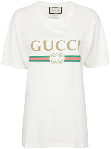 T-shirt en coton à logo imprimé - Gucci - Modalova