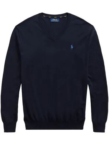 Pull à col v et logo brodé - Polo Ralph Lauren - Modalova