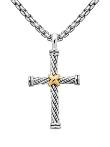 Pendentif Cable Cross en or 18ct et argent sterling - David Yurman - Modalova