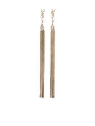 Boucles d'oreilles pendantes YSL à pompons - Saint Laurent - Modalova