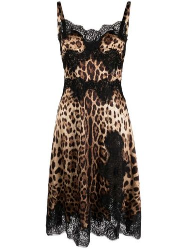 Robe évasée à motif léopard - Dolce & Gabbana - Modalova