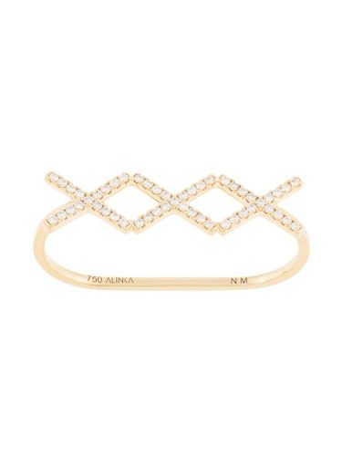 Kt yellow gold KATIA TRIO diamond two-finger ring - ALINKA - Modalova