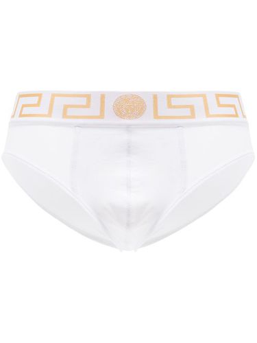 Versace slip à bande Greca - Blanc - Versace - Modalova