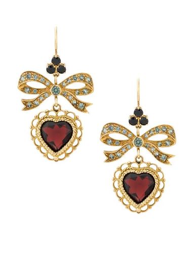 Boucles d'oreilles pendantes en 18ct ornées de grenat - Dolce & Gabbana - Modalova