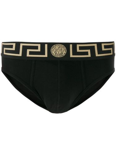 Versace slip à bande Greca - Noir - Versace - Modalova