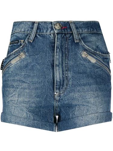 Short en jean à poches multiples - Philipp Plein - Modalova