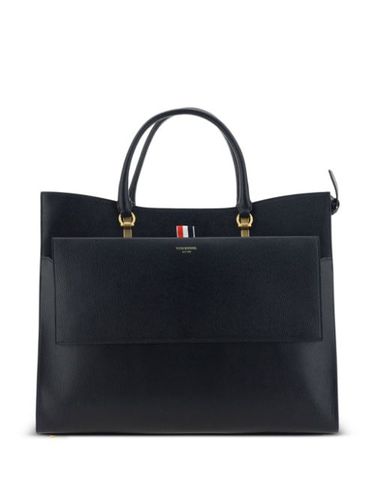 Grand sac cabas Duet en cuir grainé - Thom Browne - Modalova