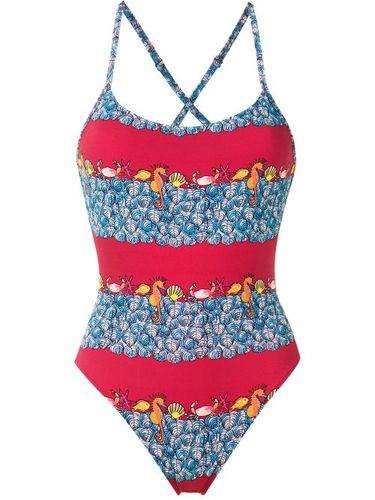 Maillot de bain imprimé à fines bretelles - Amir Slama - Modalova