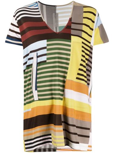 T-shirt colour block à col v - Rick Owens - Modalova