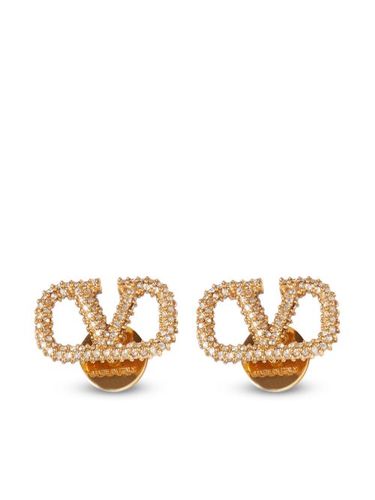 Boucles d'oreilles VLogo Signature serties de cristaux - Valentino Garavani - Modalova