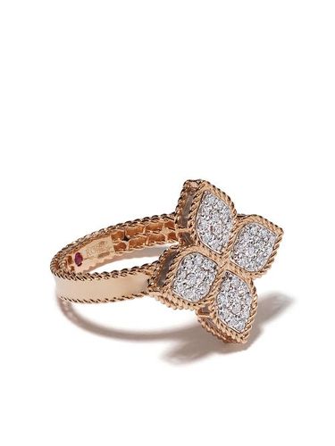 Bague Princess Flower en 18ct ornée de diamants et de saphirs - Roberto Coin - Modalova