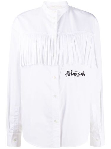 Chemise frangée à logo brodé - Palm Angels - Modalova