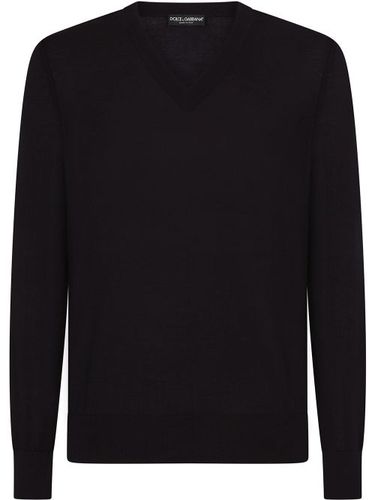 Pull en maille à col v - Dolce & Gabbana - Modalova