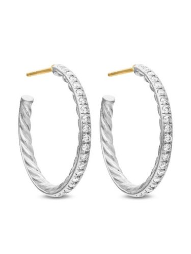 Créoles en sterling pavées de diamants (25,4 mm) - David Yurman - Modalova