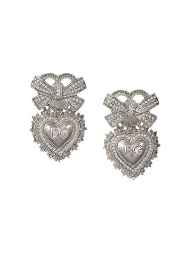 Boucles d'oreilles Devotion en or blanc 18ct ornées de diamants - Dolce & Gabbana - Modalova