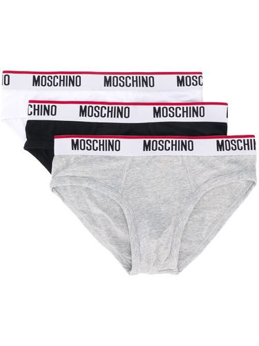 Lot de trois slips à bande logo - Moschino - Modalova