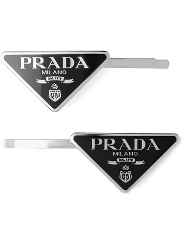 Lot de deux barrettes à logo triangle - Prada - Modalova