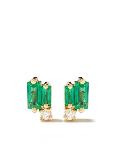 Puces d'oreilles Foreworks en 18ct à ornements en émeraude et diamant - Suzanne Kalan - Modalova