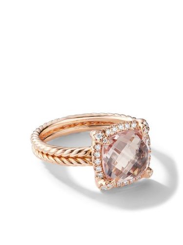 Bague Chatelaine en or 18ct sertie de diamants et de morganite (9 mm) - David Yurman - Modalova