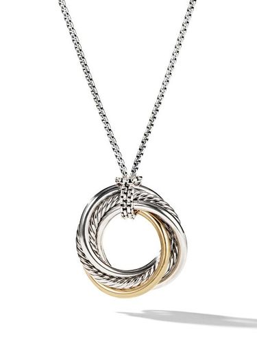 Collier en or 14ct et sterling à pendentif Crossover (37 mm) - David Yurman - Modalova