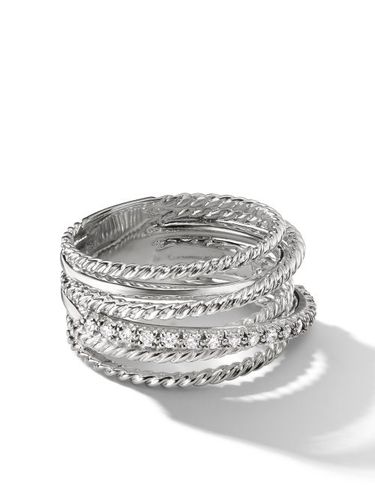 Bague Crossover en sterling pavée de diamants (12 mm) - David Yurman - Modalova