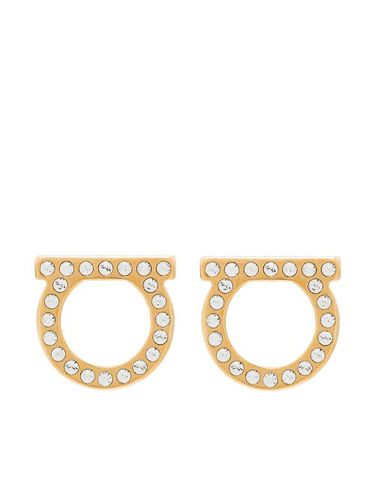 Boucles d'oreilles Gancini serties de cristal - Ferragamo - Modalova