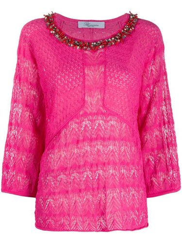 Blouse en maille à encolure à ornements - Blumarine - Modalova