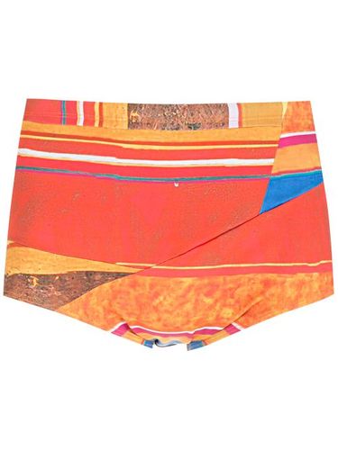 Short de bain Hibiscus rayé à design à empiècements - Amir Slama - Modalova