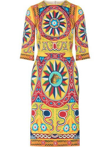 Robe mi-longue à imprimé Carretto - Dolce & Gabbana - Modalova