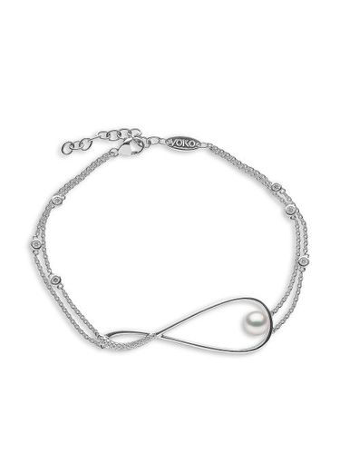 Bracelet Sleek en or blanc 18ct orné de perles Akoya et de diamants - Yoko London - Modalova