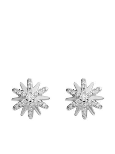 Puces d'oreilles Petite Starburst en sterling pavées de diamants (10 mm) - David Yurman - Modalova
