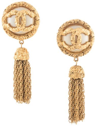 Boucles d'oreilles CC à perles artificielles (1993) - CHANEL Pre-Owned - Modalova