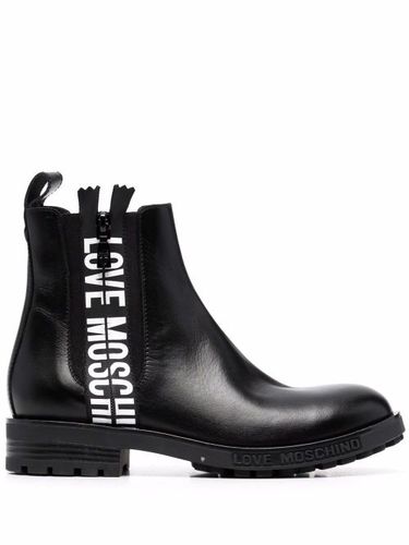 Bottines chelsea à bande logo - Love Moschino - Modalova