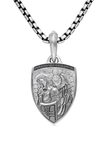 Pendentif St. Michael en sterling pavé de diamants (26 mm) - David Yurman - Modalova