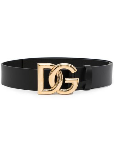 Ceinture en cuir à plaque logo - Dolce & Gabbana - Modalova