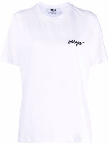 T-shirt à logo poitrine - MSGM - Modalova