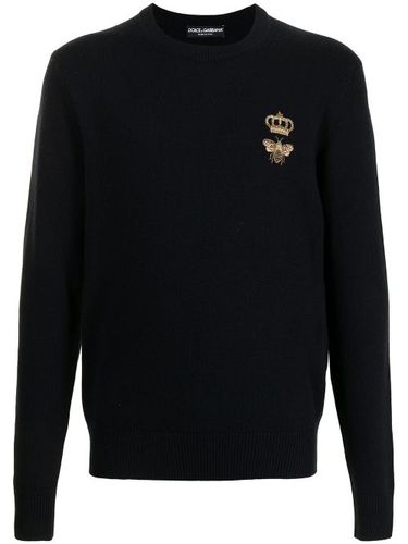 Pull à patch logo - Dolce & Gabbana - Modalova