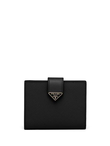 Petit portefeuille en cuir Saffiano à plaque logo - Prada - Modalova