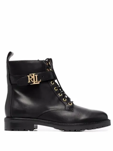 Bottines en cuir à plaque logo - Lauren Ralph Lauren - Modalova