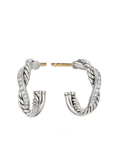 Créoles Petite Infinity en sterling pavées de diamants (3 mm) - David Yurman - Modalova