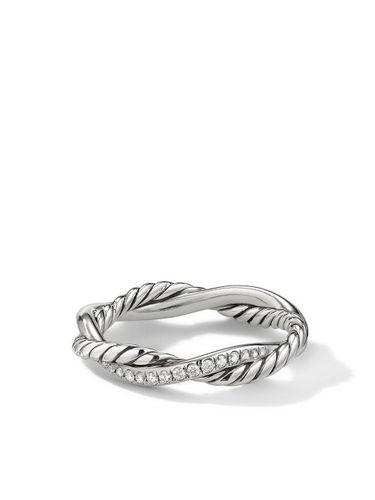 Bague Petite Infinity en sterling pavée de diamants (4 mm) - David Yurman - Modalova