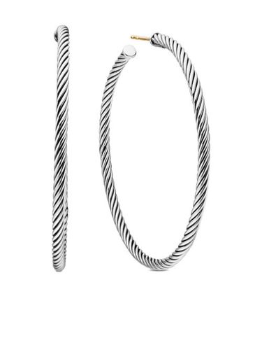 Créoles Sculpted Cable en sterling - David Yurman - Modalova