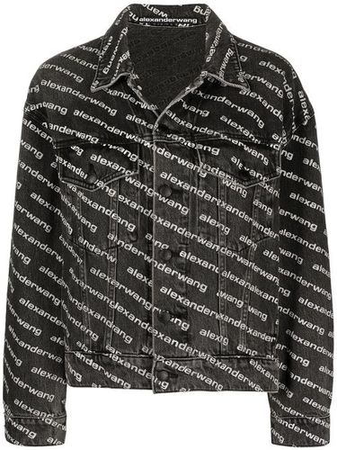 Veste boutonnée à logo all-over - Alexander Wang - Modalova