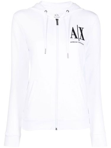 Hoodie zippé à logo imprimé - Armani Exchange - Modalova